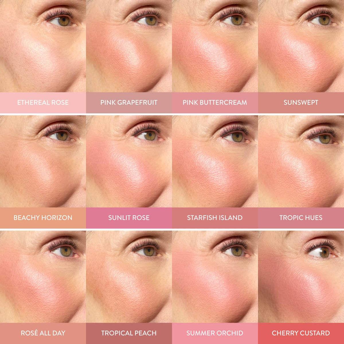 LAURA GELLER NEW YORK brush applying blush to cheek for natural lift and finish