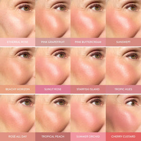 LAURA GELLER NEW YORK brush applying blush to cheek for natural lift and finish