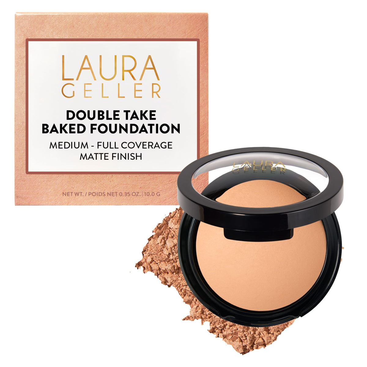 LAURA GELLER NEW YORK compact front showing sleek packaging and travel-ready convenience