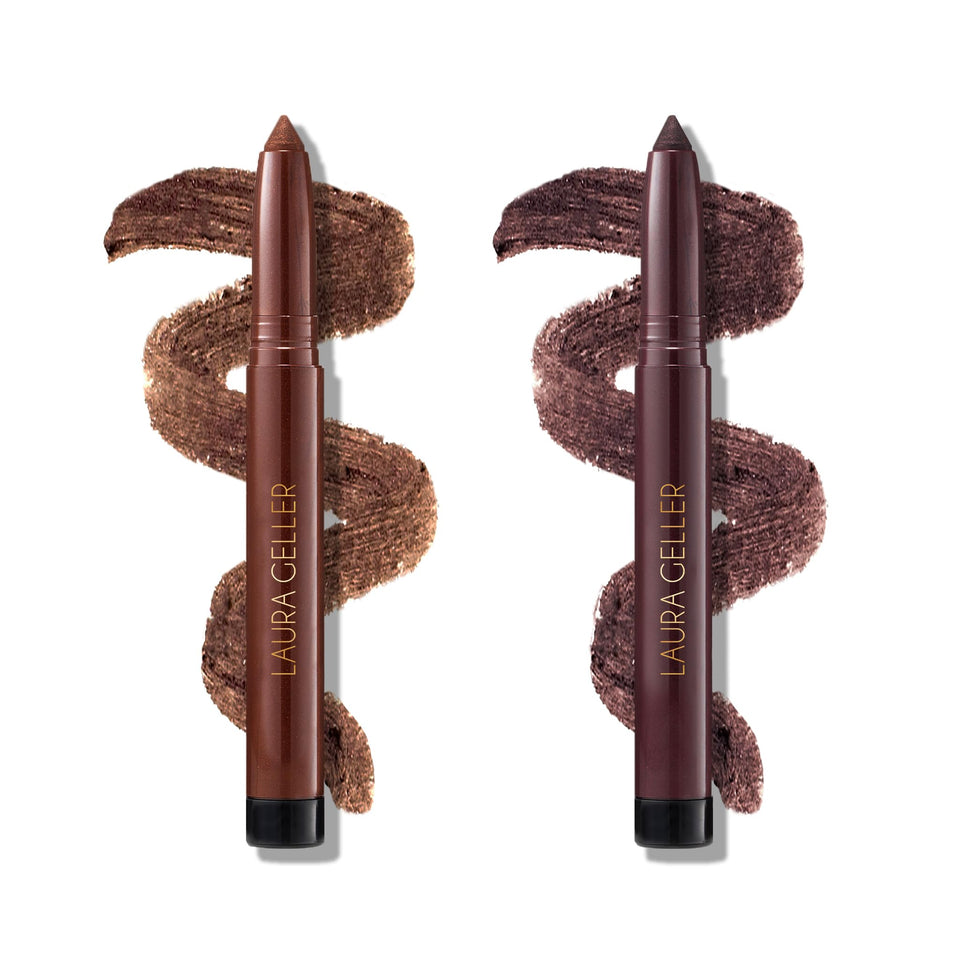 LAURA GELLER NEW YORK duo packaging showing both pencils and colors, convenient for travel