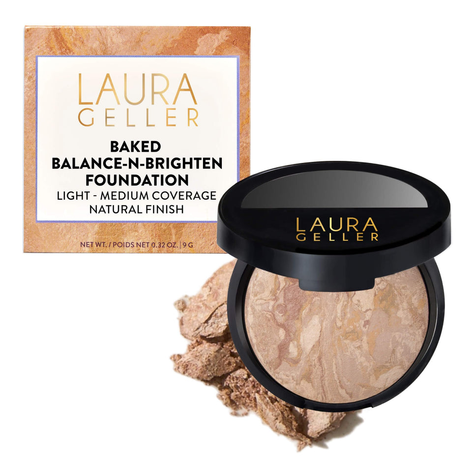 LAURA GELLER NEW YORK compact front showing shade 02 Fair and finish benefits