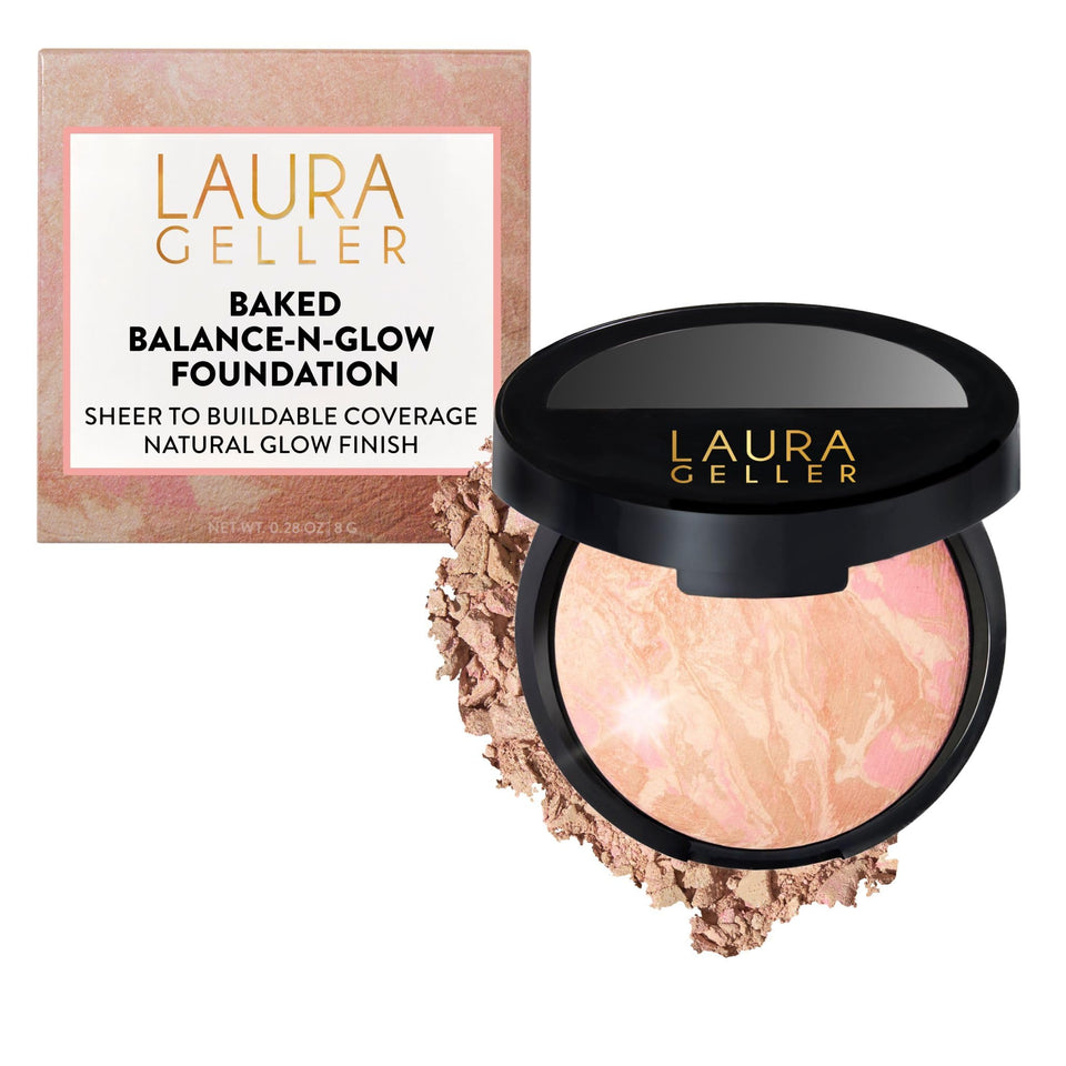 LAURA GELLER NEW YORK compact front view showing porcelain shade and polished case for portable glow