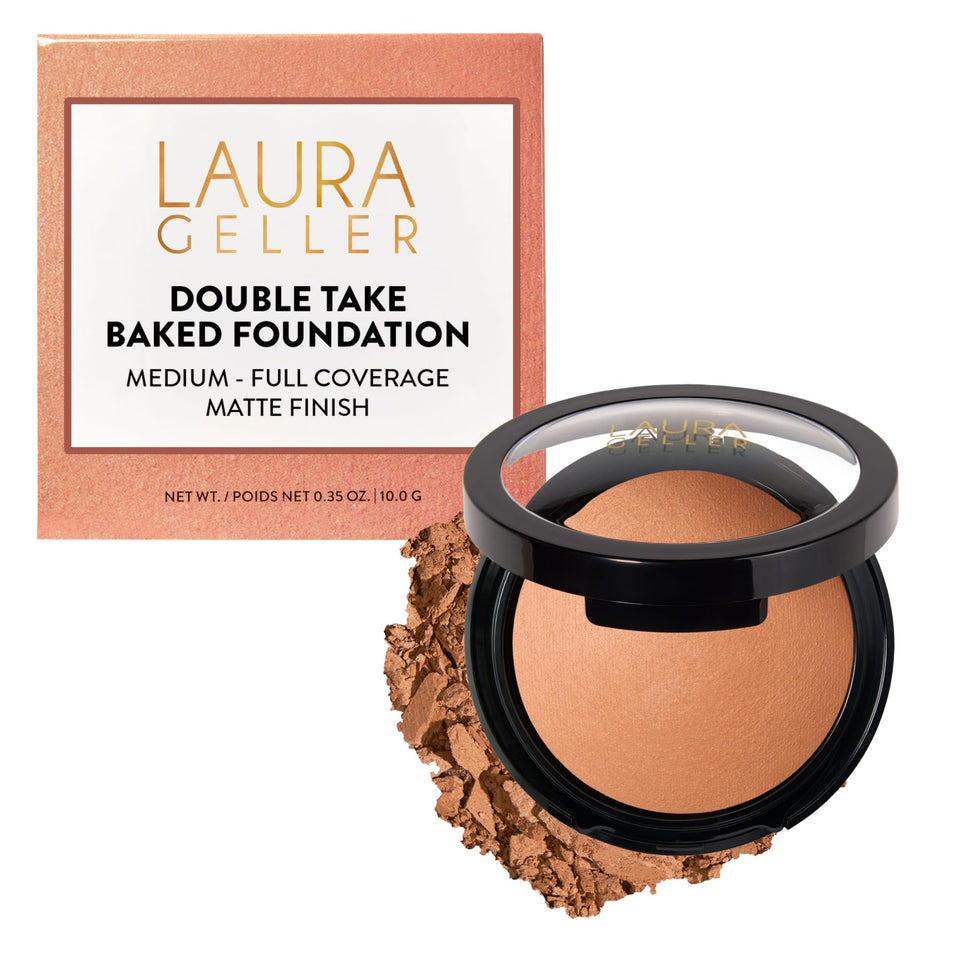 LAURA GELLER NEW YORK compact front view shows sleek packaging and travel-ready benefit