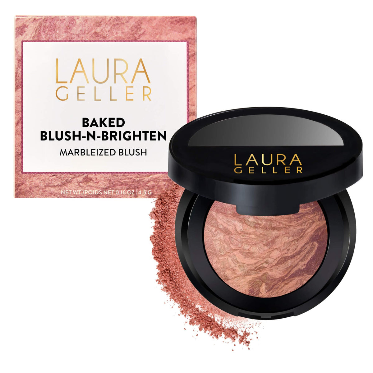 LAURA GELLER NEW YORK front pan Rosé All Day showing true shade and benefit