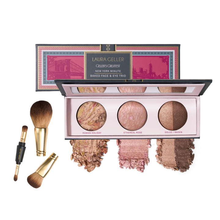LAURA GELLER NEW YORK front packaging showing complete kit, convenient travel-ready set