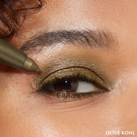 LAURA GELLER NEW YORK creamy olive swatch on skin demonstrating rich blendable texture