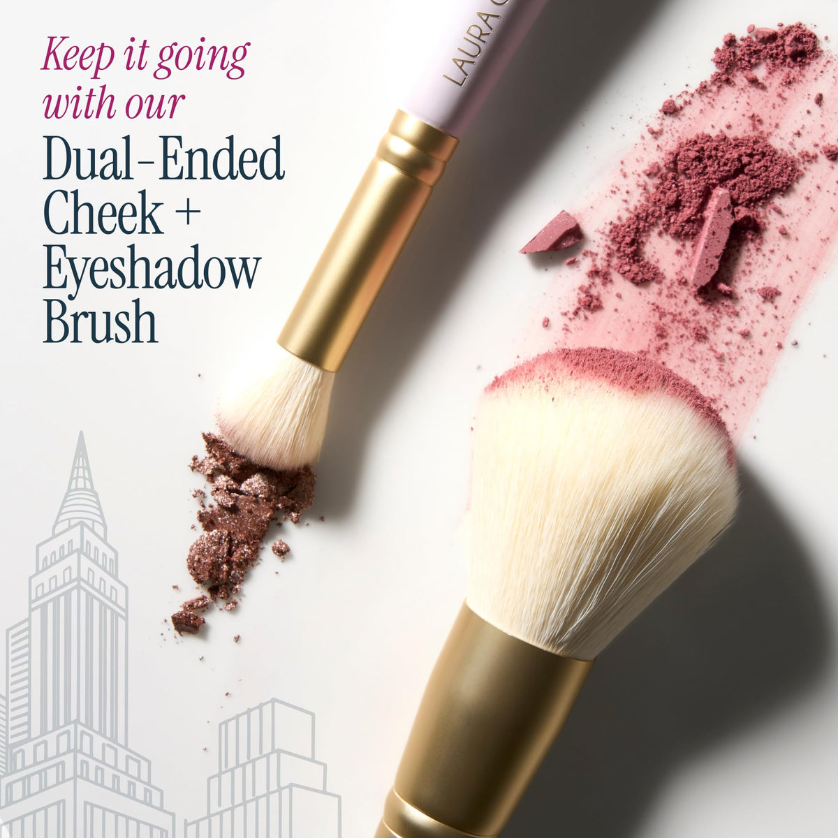 LAURA GELLER NEW YORK palettes inside a travel clutch for on-the-go touch-ups