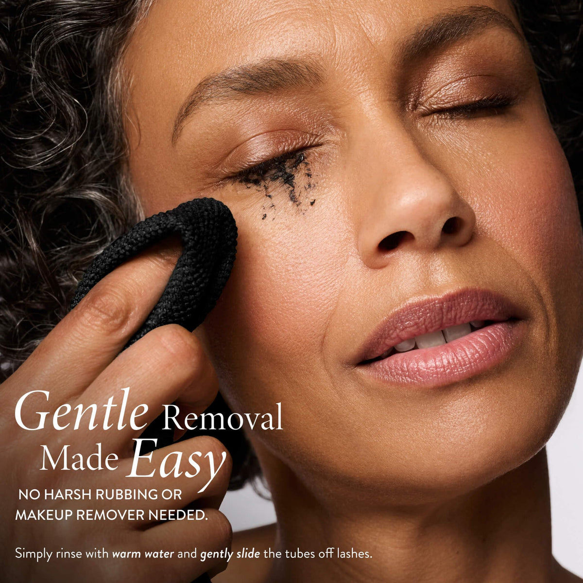 LAURA GELLER NEW YORK removal demo with warm water showing gentle tube slide-off