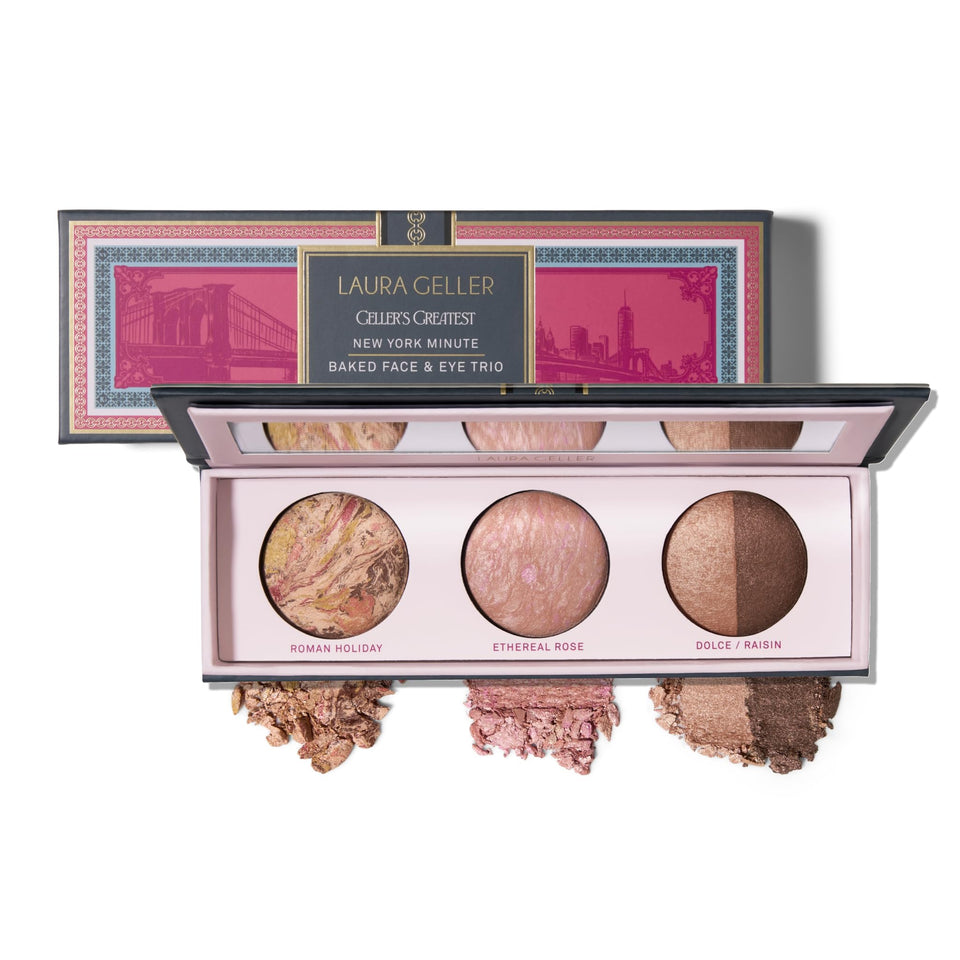 LAURA GELLER NEW YORK compact front view showing travel-ready design and versatile shades