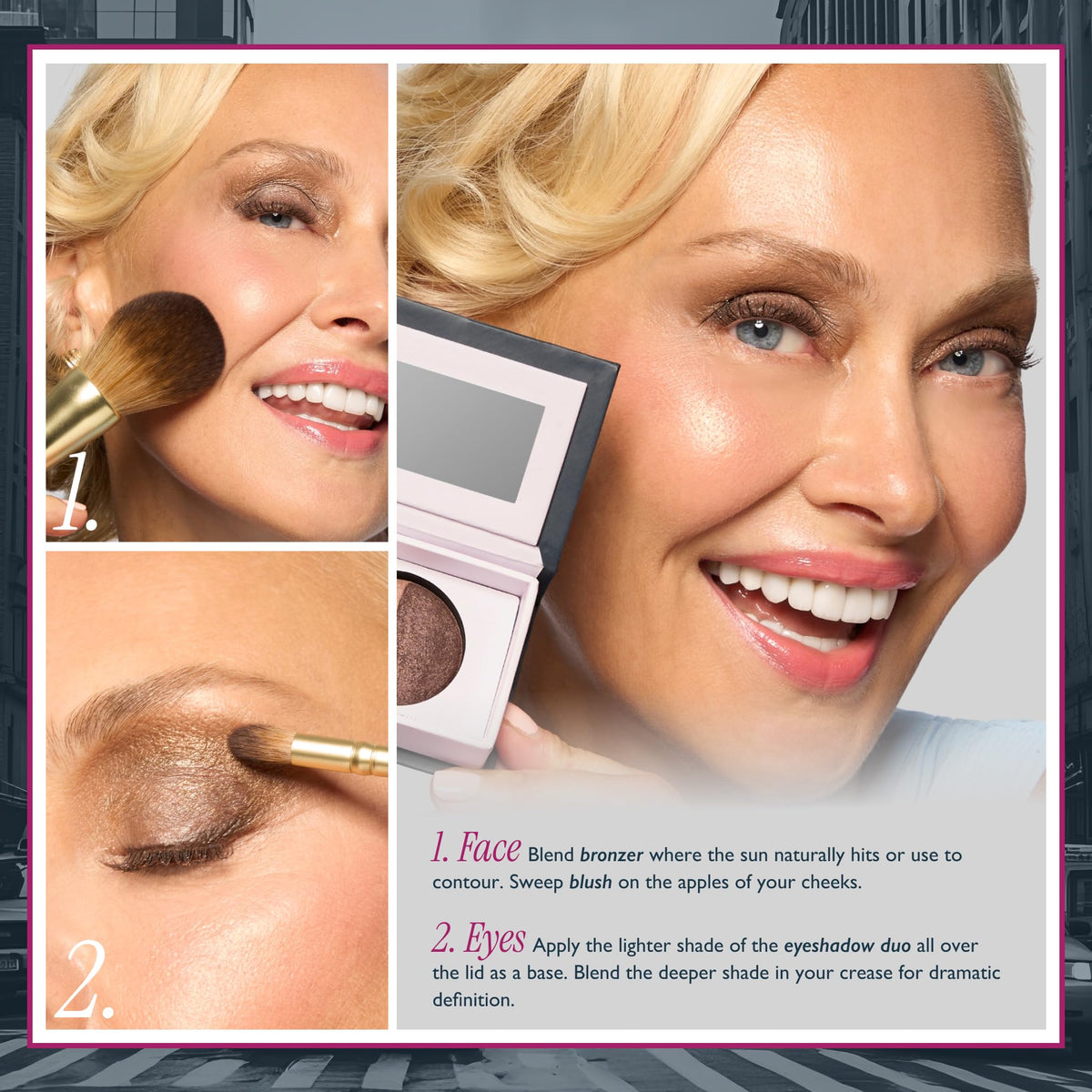 LAURA GELLER NEW YORK palette placed in purse illustrating easy on-the-go touch-ups