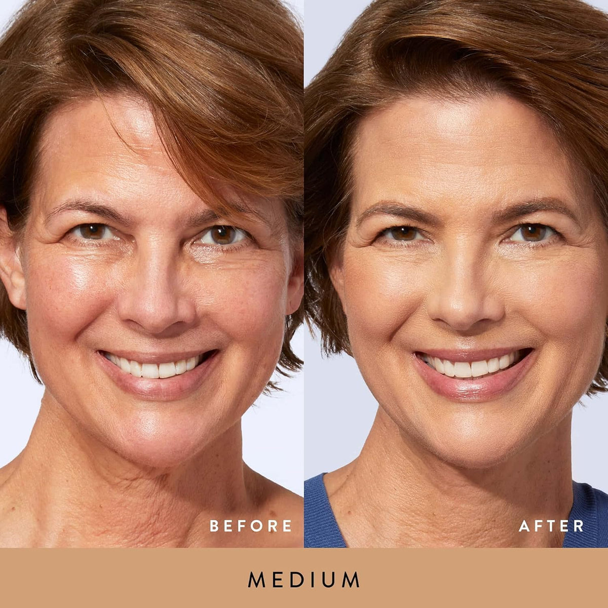 LAURA GELLER NEW YORK open compact with brush demonstrating easy on-the-go application