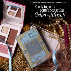 LAURA GELLER NEW YORK compact held in hand to show travel-friendly scale
