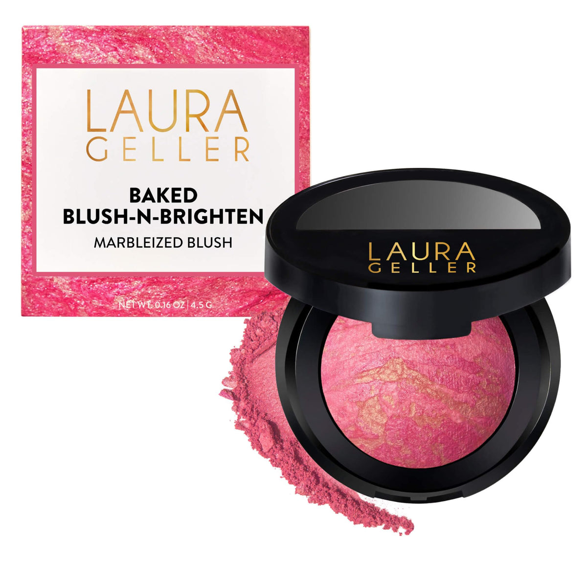 LAURA GELLER NEW YORK compact front view showing Sunlit Rose shade and slim profile for travel