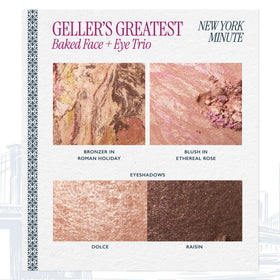 LAURA GELLER NEW YORK arm swatches comparing blush bronzer and eyeshadow payoff