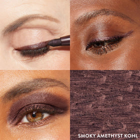 LAURA GELLER NEW YORK dark brown swatch on skin illustrating rich definition and blendability