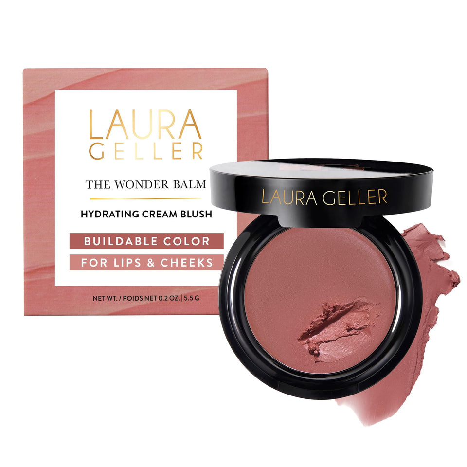LAURA GELLER NEW YORK front pan showing rosy refresh shade and compact benefit