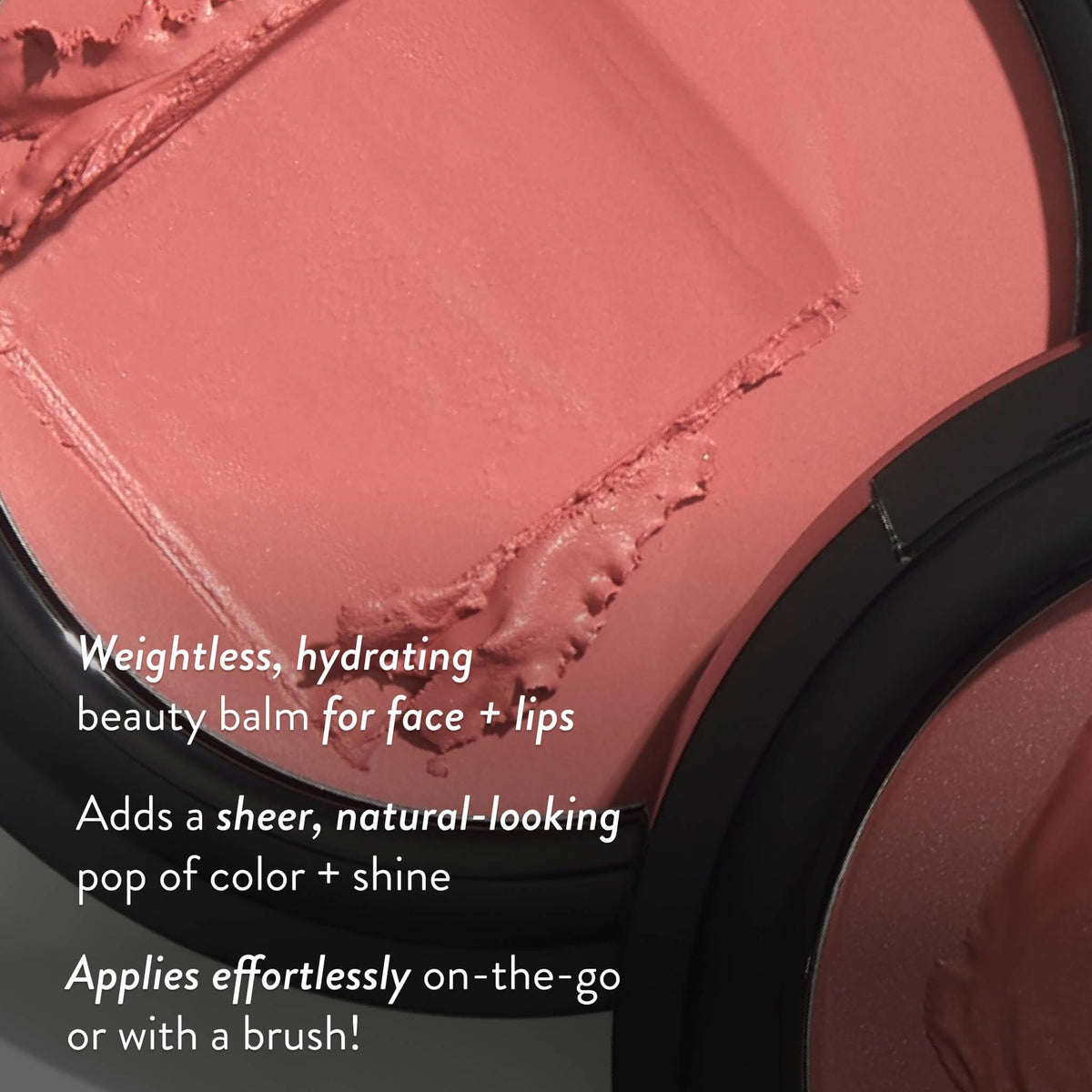LAURA GELLER NEW YORK swatch on arm showing buildable rosy tint and hydration