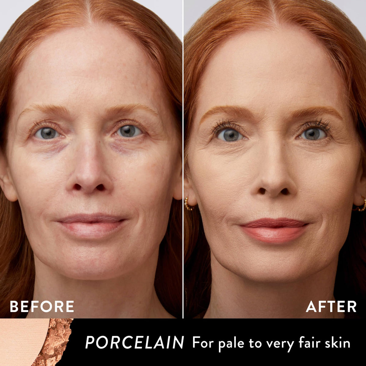 LAURA GELLER open compact revealing porcelain powder and easy application