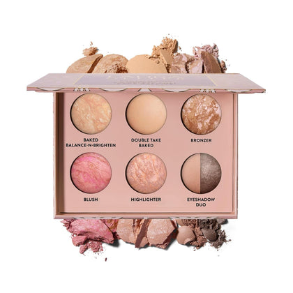 LAURA GELLER palette front open showing all shades and portability benefit