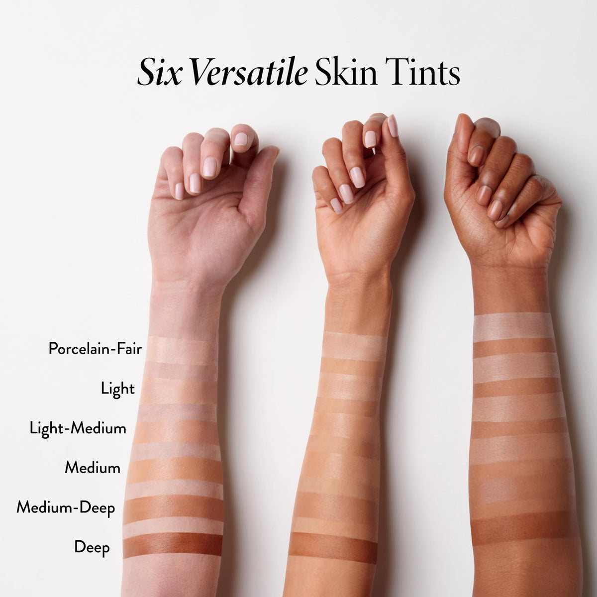 LAURA GELLER swatch on arm Medium/Deep illustrating true shade and buildable coverage