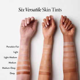 LAURA GELLER swatch on arm Medium/Deep illustrating true shade and buildable coverage