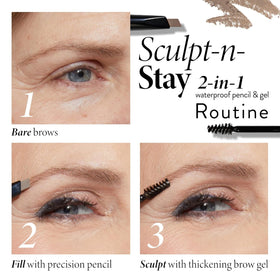 LAURA GELLER NEW YORK close-up of angled pencil tip producing hair-like strokes