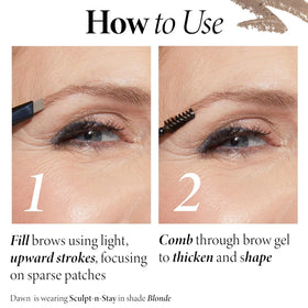 LAURA GELLER NEW YORK before and after brows showing fuller natural-looking arches
