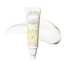 LAURA GELLER NEW YORK front packaging showing clear primer and SPF benefit
