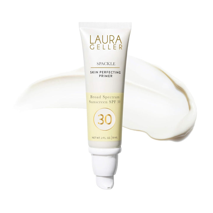 LAURA GELLER NEW YORK front packaging showing clear primer and SPF benefit