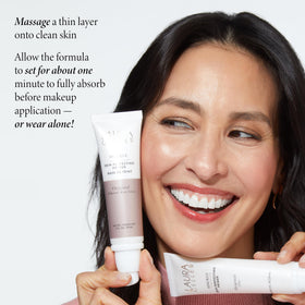 LAURA GELLER NEW YORK before and after cheek shows blurring and glow