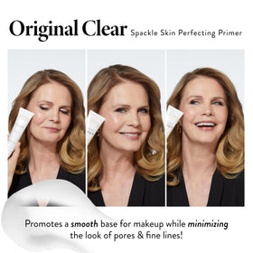LAURA GELLER NEW YORK primer next to foundation swatches to show true color preservation