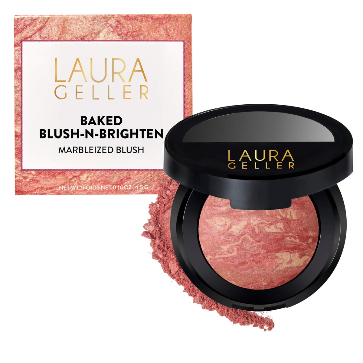 LAURA GELLER NEW YORK compact front view showing Starfish Island shade and sleek packaging benefit: easy storage