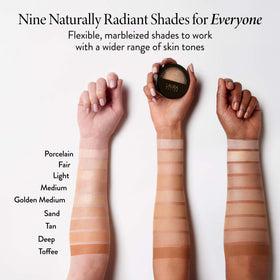 LAURA GELLER swatch on wrist showing Sand shade and natural luminosity