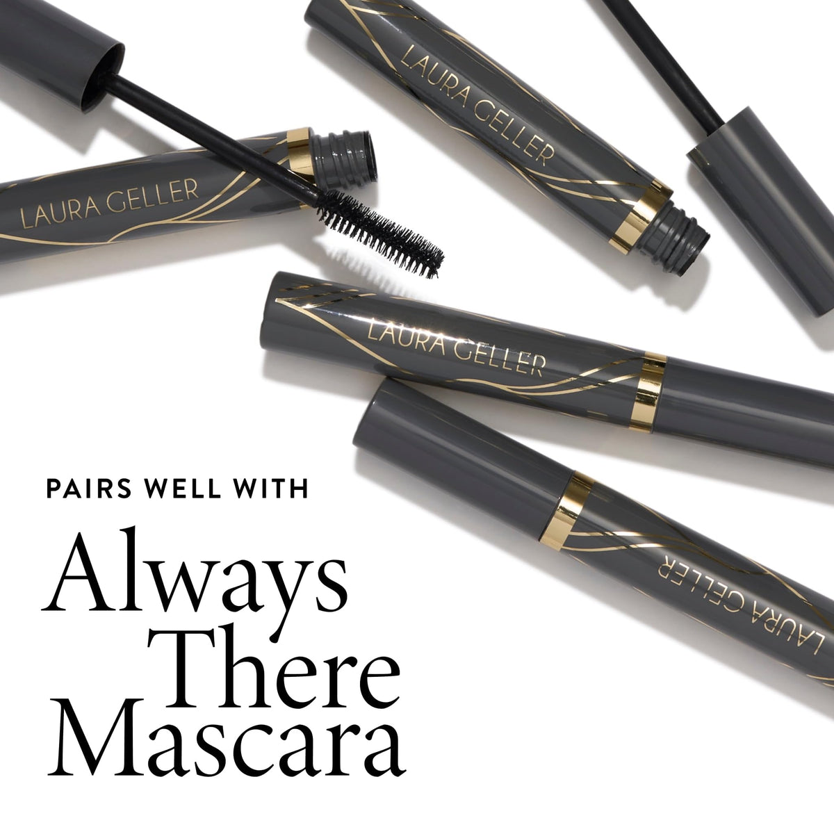LAURA GELLER NEW YORK stick held in hand, showing compact size and pocketable portability