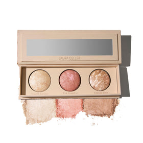 LAURA GELLER NEW YORK compact front showing three baked shades and portable convenience
