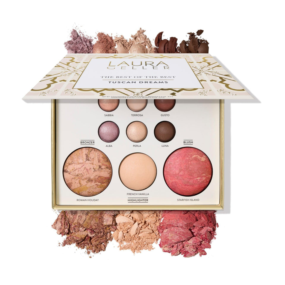 LAURA GELLER NEW YORK front of Tuscan Dreams palette showing compact design and travel benefit