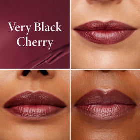 LAURA GELLER NEW YORK swatch on skin showing buildable Very Black Cherry tint and payoff