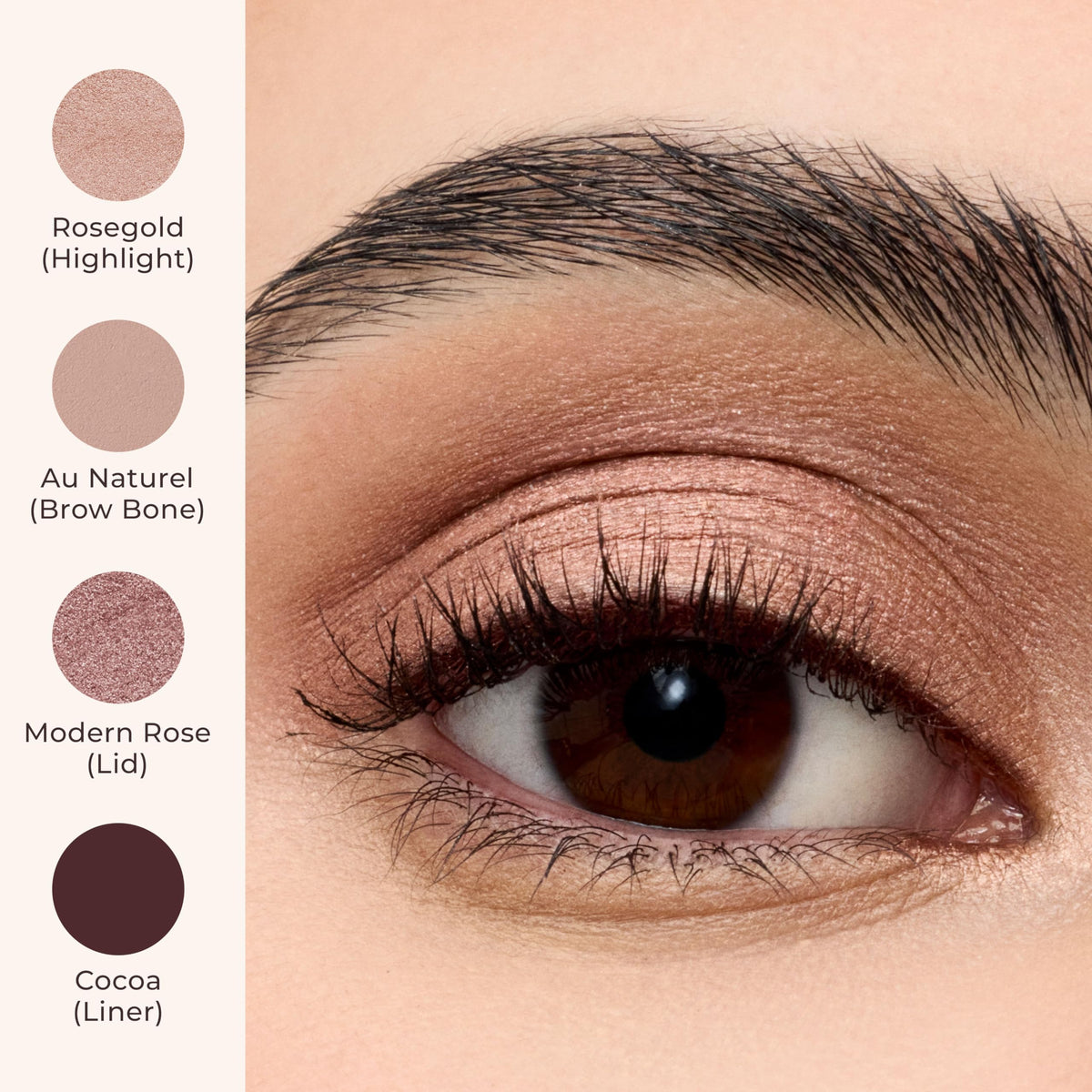 Laura Mercier application on eyelid demonstrating quick swipe for luminous lid color