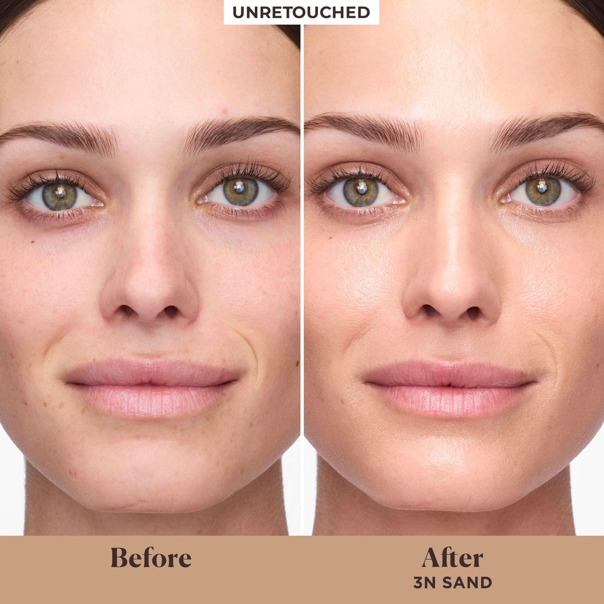 Laura Mercier application on hand demonstrating buildable coverage and blendability