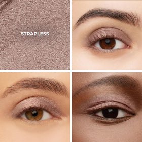 Laura Mercier application on lid showing smooth color payoff and all-day wear