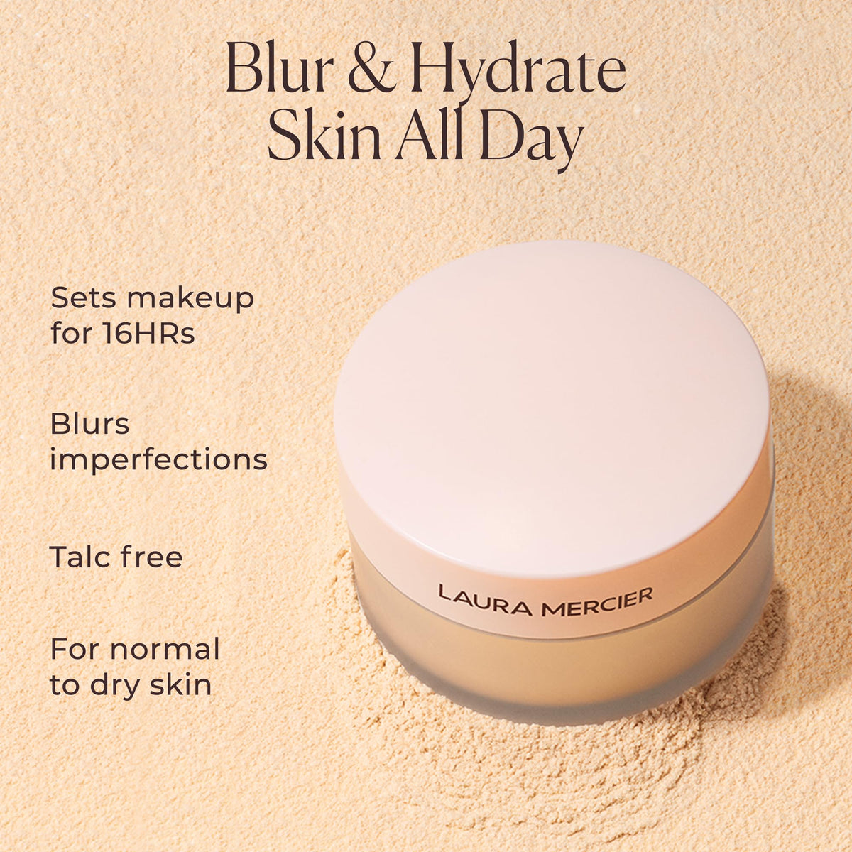 Laura Mercier puff pressing powder to set makeup and control shine