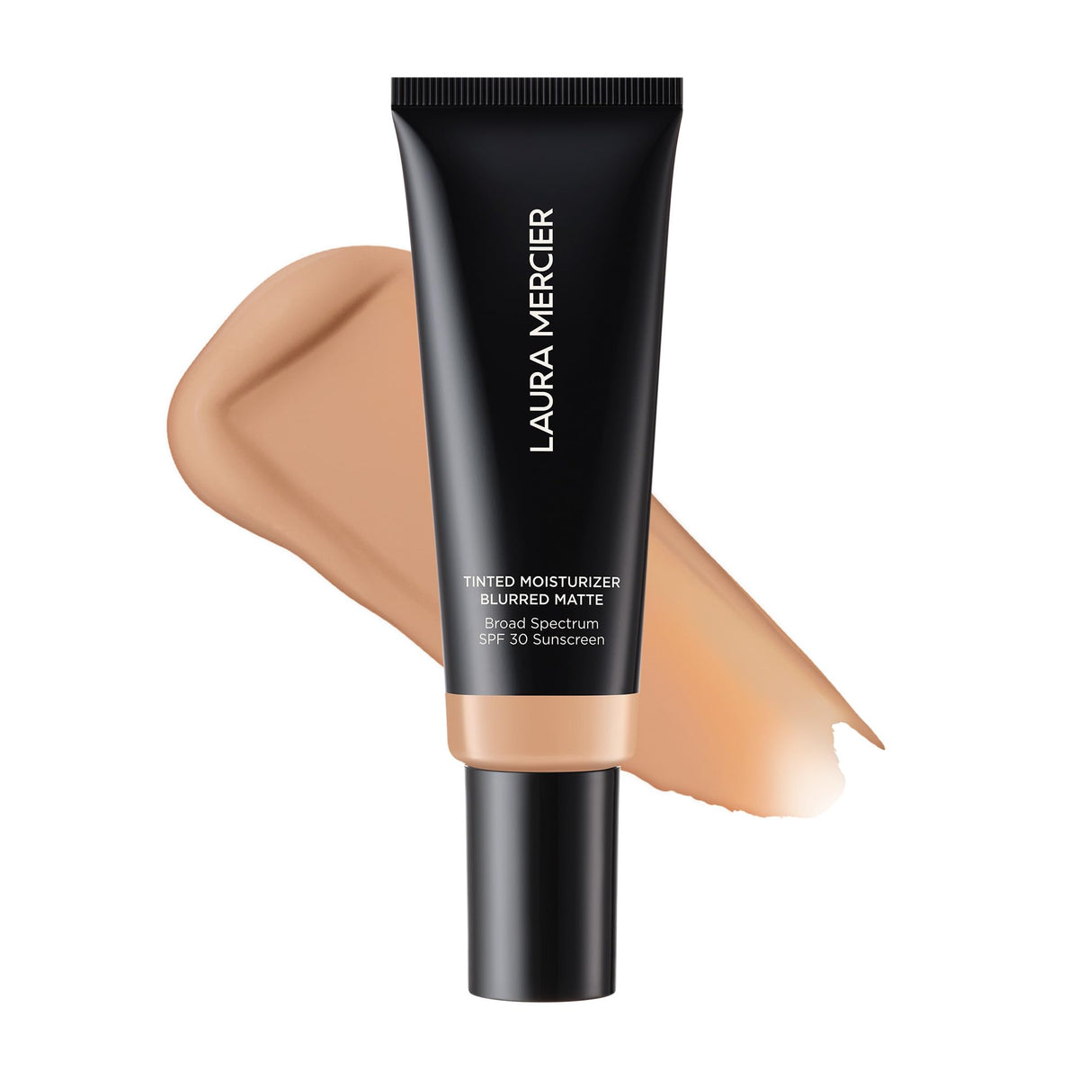 laura mercier front packaging of blurred matte tint showing compact bottle and shade