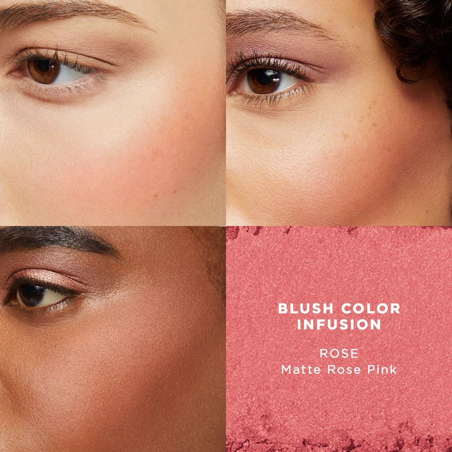 Laura Mercier swatch on skin illustrating buildable rose color and wearable payoff