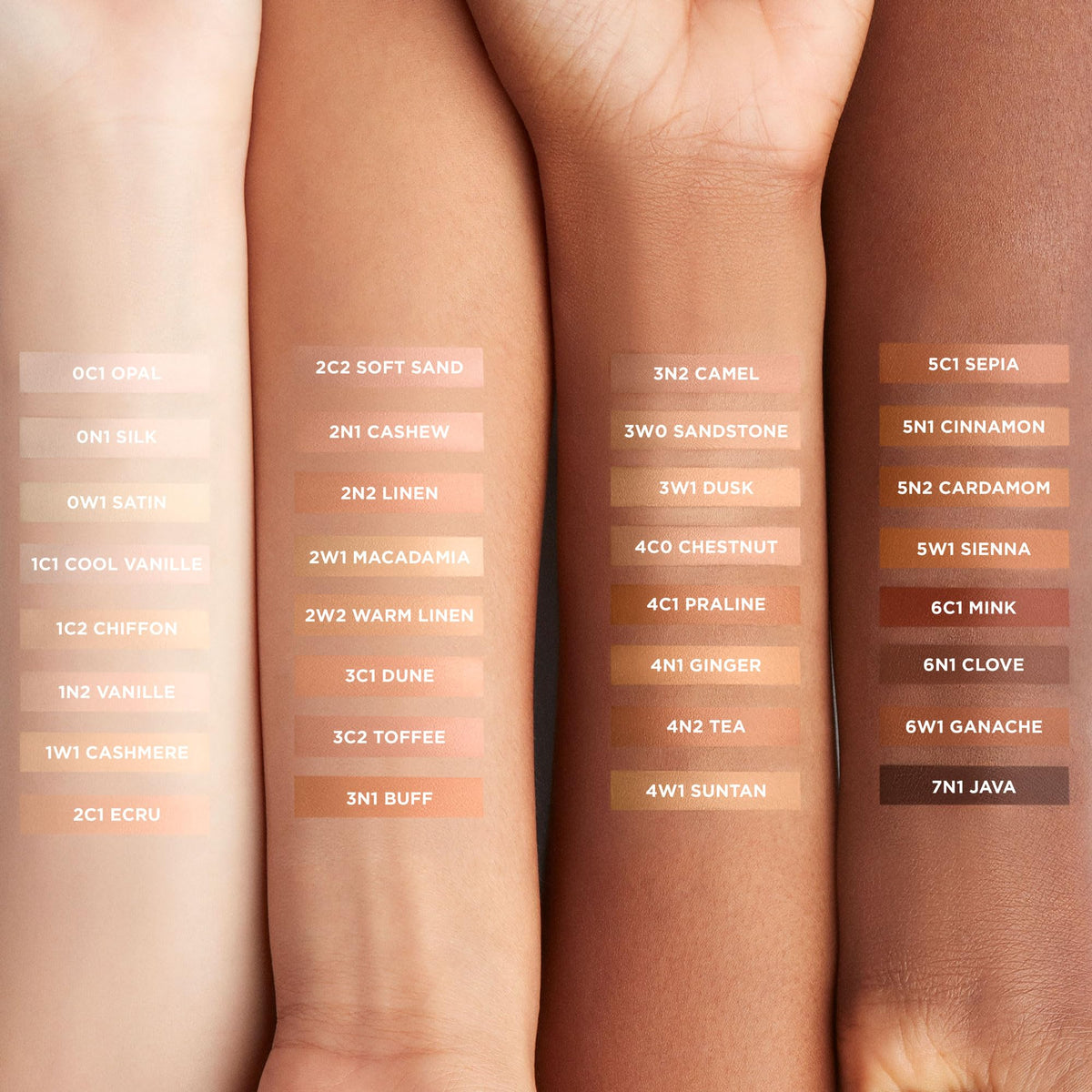 Laura Mercier bottle beside hand illustrating size and easy carry benefit