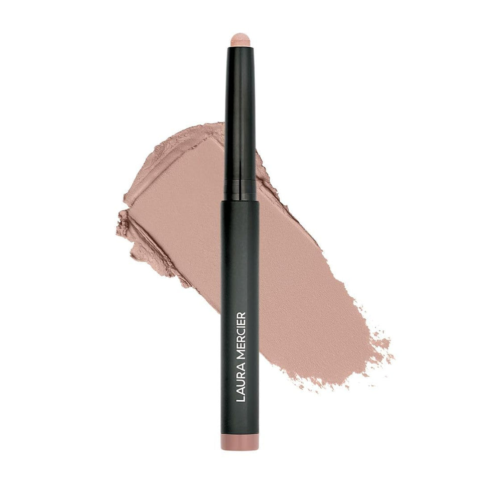 Laura Mercier front packaging showing stick and cap, highlights convenience