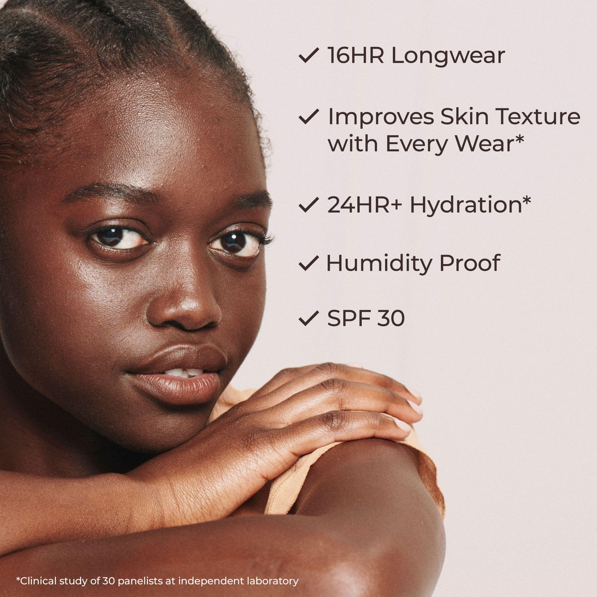 Laura Mercier split-face before and after showing tone improvement