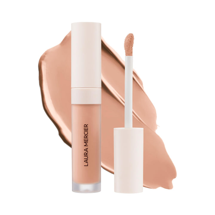 Laura Mercier front packaging concealer showing product and brand benefit