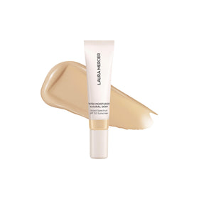 Laura Mercier front packaging showing mini tube and branding, convenient travel benefit