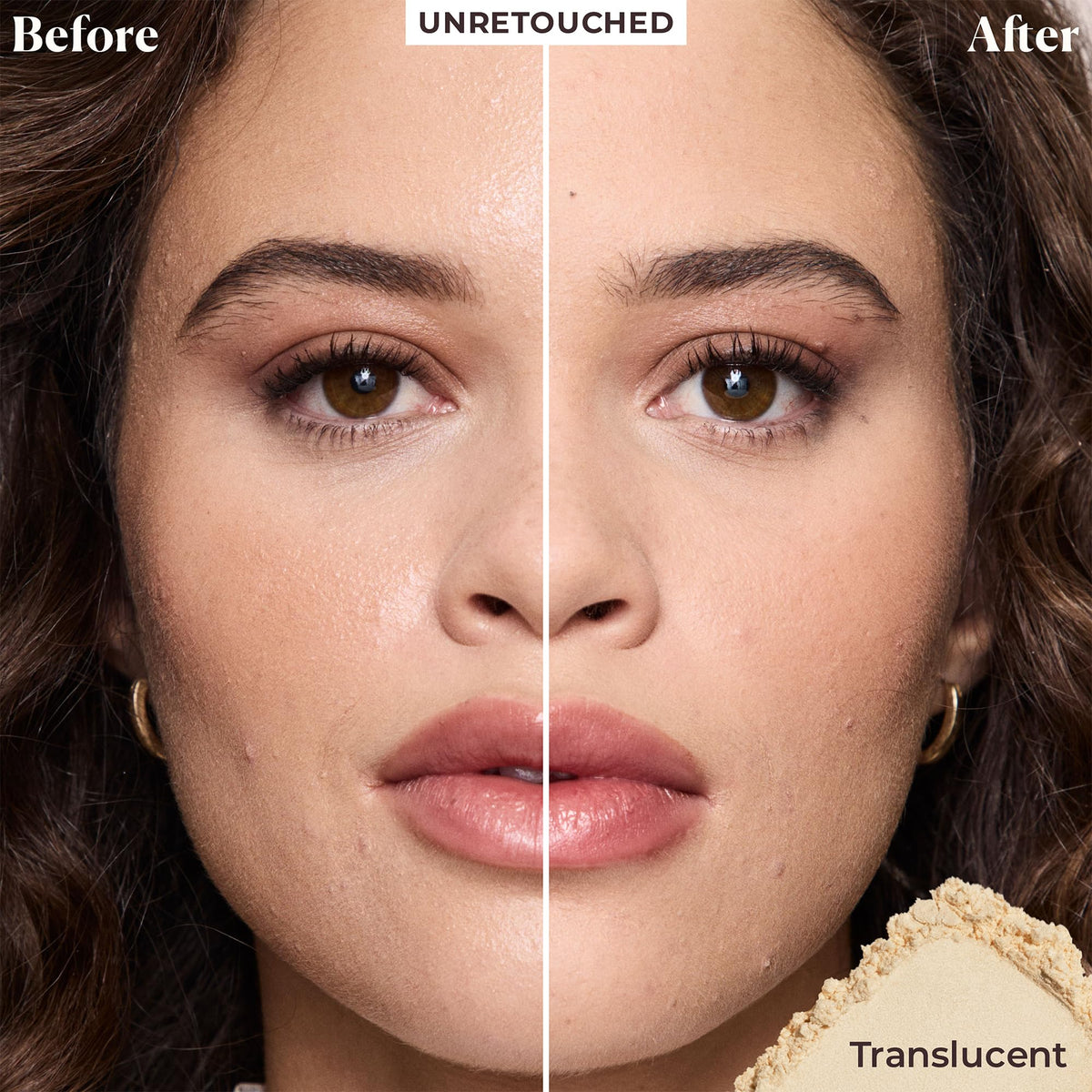 Laura Mercier open jar revealing ultra-fine powder texture for smooth application