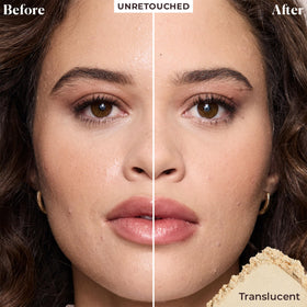 Laura Mercier open jar revealing ultra-fine powder texture for smooth application